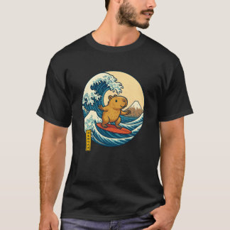 Capybara Japan Surfen Japanische Kanagawa Welle Ju T-Shirt