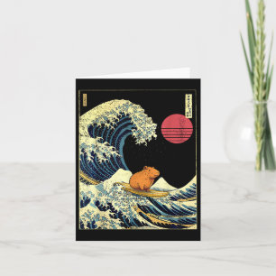 Capybara Japanisch Kanagawa Wave Funny Surf Tier Karte