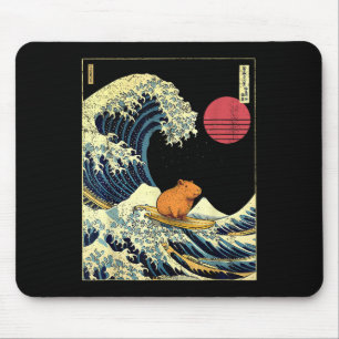 Capybara Japanische Kanagawa Welle Lustiges Surf T Mousepad