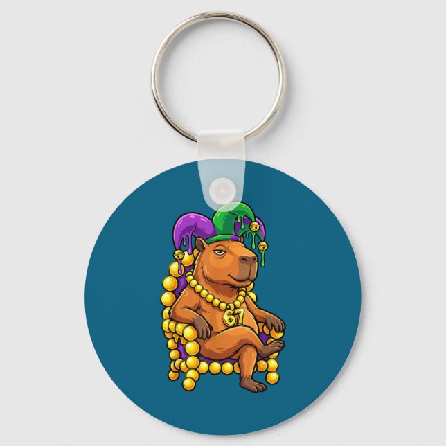 Capybara Jester 67 Six Seven Design Schlüsselanhänger (Vorderseite)