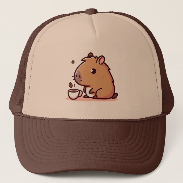 Capybara-Kaffeeliebhaber Truckerkappe (Vorderseite)