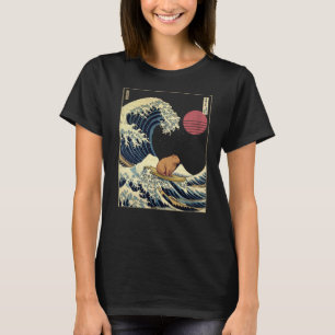 Capybara Kanagawa Wave Funny Surf Tier T-Shirt