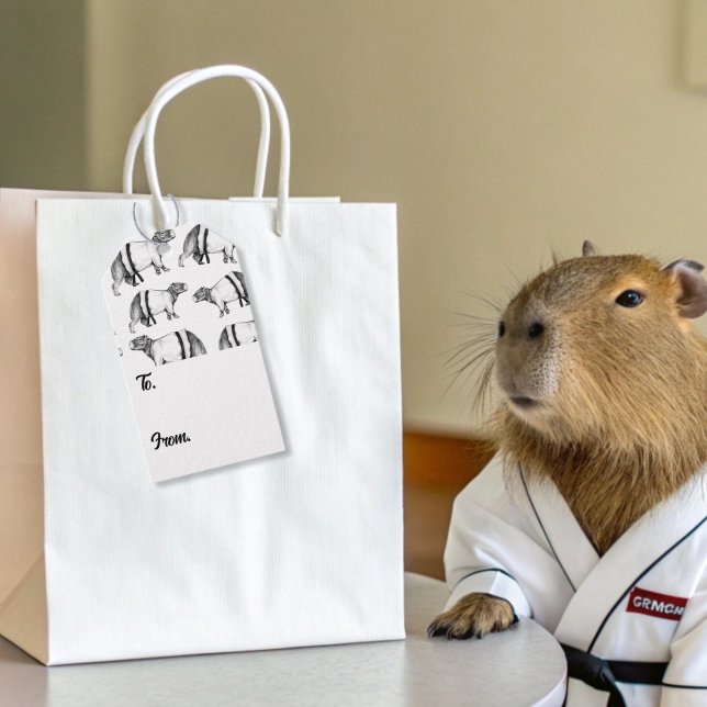 Capybara Karate Geschenkanhänger (Capybara and Karate Gift Tag)