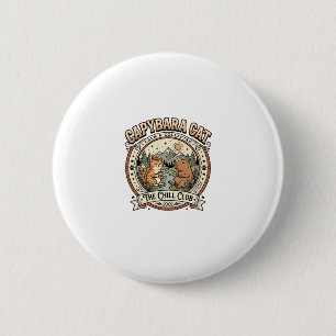 Capybara Katze Capybara Chill Katze Vintage Vektor Button