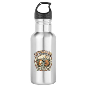 Capybara Katze Capybara Chill Katze Vintage Vektor Edelstahlflasche