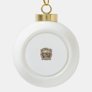 Capybara Katze Capybara Chill Katze Vintage Vektor Keramik Kugel-Ornament