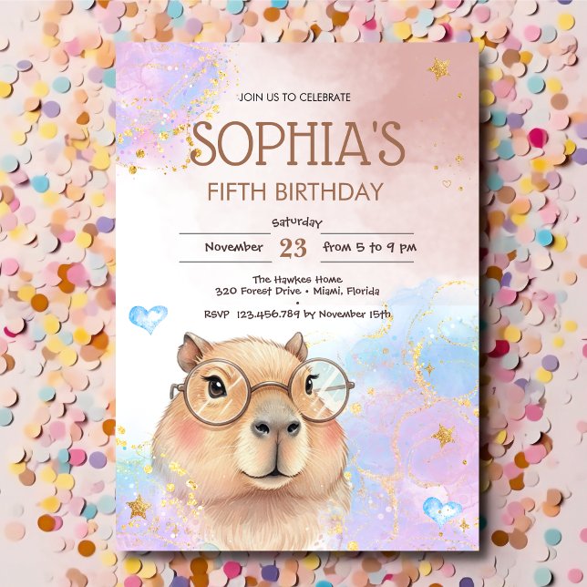 Capybara kids birthday einladung (Von Creator hochgeladen)
