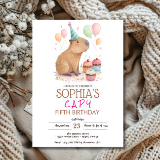 Capybara-Kinder-Geburtstag Einladung