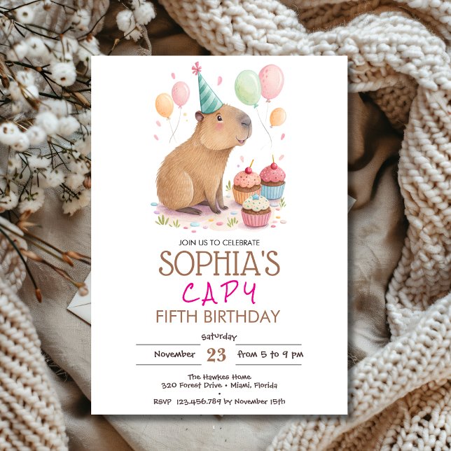 Capybara-Kinder-Geburtstag Einladung (Von Creator hochgeladen)