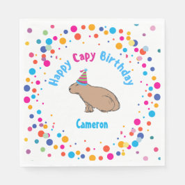 Capybara Kindergeburtstag Niedlich farbig HandGeze Serviette