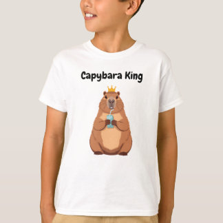 Capybara King Kids T-Shirt – Süßes Kronen-Tier-T-S