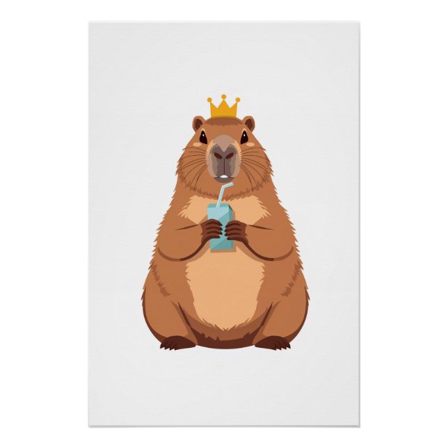 Capybara King Poster, Süße Tier-Wandkunst für Kind Poster (Vorderseite)