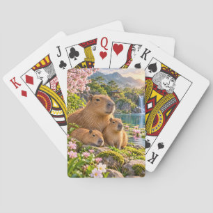 Capybara Kirschblüten-Paradies Spielkarten