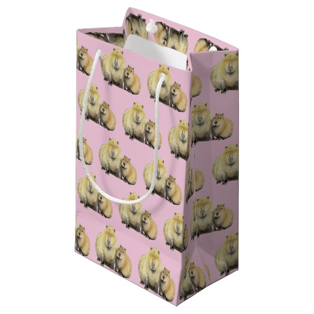 Capybara Kleine Geschenktüte (Vorderseite Schrägansicht)