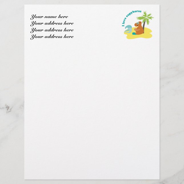 Capybara Letterhead-Vorlage Briefkopf (Vorderseite)