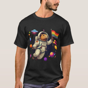 Capybara LGBTQ im Weltraum: Lustiges UFO-Abenteuer T-Shirt