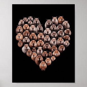 Capybara Liebe Herzens Valentine für Kinder Frauen Poster