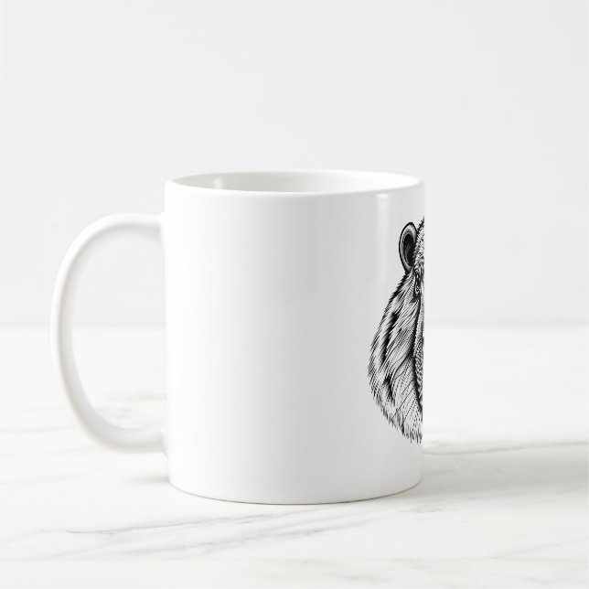 Capybara Liebe Schwarz & Weiß T - Shirt Kaffeetasse (Links)