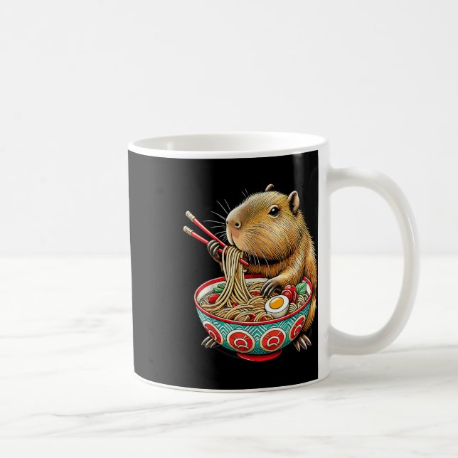 Capybara Lieben Noodle Capybara essen japanischen  Kaffeetasse (Rechts)