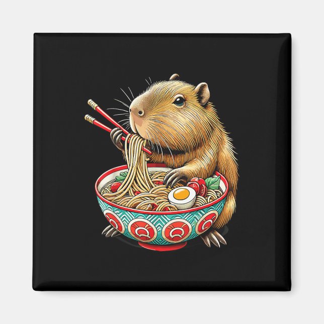 Capybara Lieben Noodle Capybara essen japanischen  Magnet (Vorne)