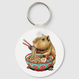 Capybara Lieben Noodle Capybara essen japanischen Schlüsselanhänger