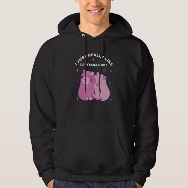 Capybara Lover Funny I Just Really Like Capybaras  Hoodie (Vorderseite)