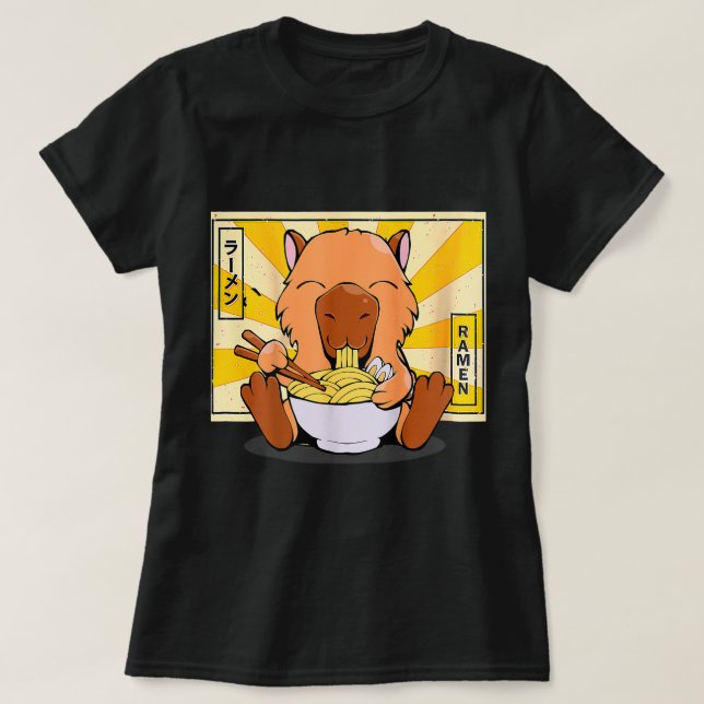 Capybara Lover Ramen Capybara Tshirt Kawaii Anime (Design vorne)