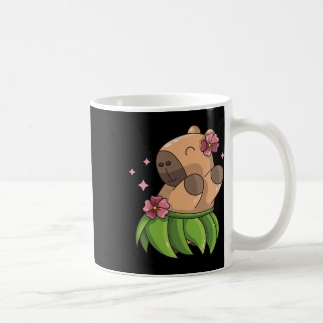 Capybara Luau Dancing Hawaii Ferienkleidung Mädche Kaffeetasse (Rechts)