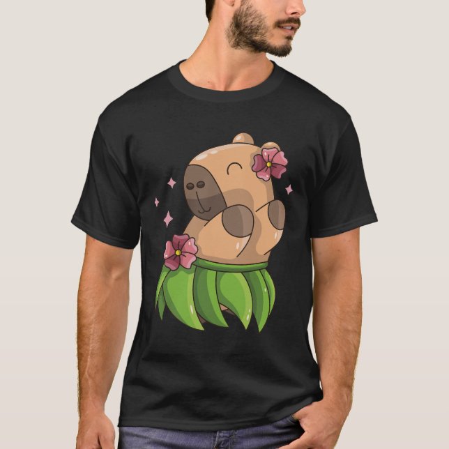 Capybara Luau Dancing Hawaii Ferienkleidung Mädche T-Shirt (Vorderseite)
