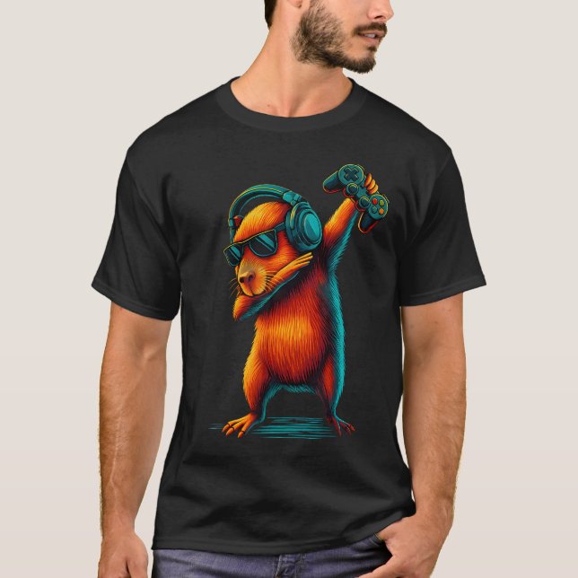 Capybara Lustiges Videospiel Capybara T-Shirt (Vorderseite)