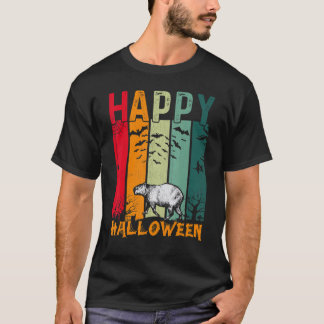 Capybara Mädchen Jungen Retro-Stil Halloween-Abend T-Shirt