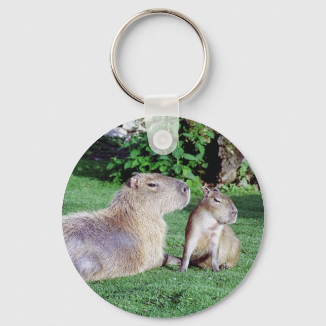 Capybara Mama und Sohn Schlüsselanhänger (Vorderseite)