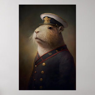 Capybara-Matrose Vintage Poster, Kunstposter Druck Poster