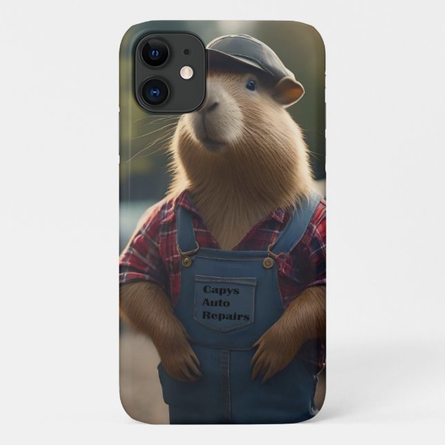"Capybara Mechanic: Fett, Gänge und gute Roben" Case-Mate iPhone Hülle (Rückseite)
