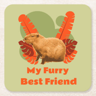 Capybara Mein Felliger Bester Freund Rechteckiger Pappuntersetzer