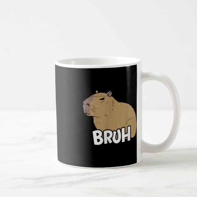Capybara Meme Sprichwort Bruh mit Capybara Boys Gi Kaffeetasse (Rechts)