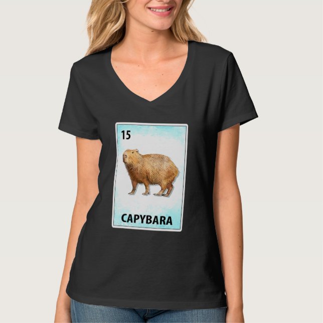 Capybara Mexican Cards T-Shirt (Vorderseite)
