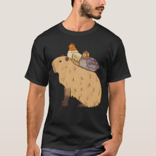 Capybara mit Familie der Hühnerfreunde T-Shirt