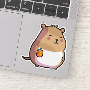 Capybara mit Kaffeeaufkleber Aufkleber