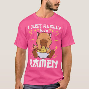 Capybara mit Noodles Ramen Kawaii Capybara T-Shirt