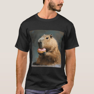 Capybara mit rosa Donut T-Shirt