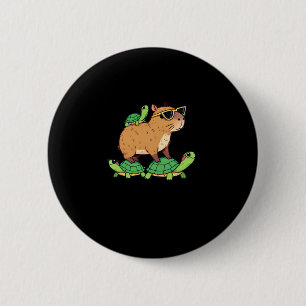 Capybara mit Schildkrötenfreunden beim entspannten Button