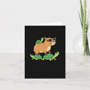 Capybara mit Schildkrötenfreunden Relaxen Sticker Karte