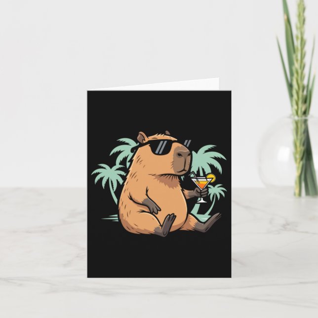 Capybara mit Schwanz - Chill-Vibes Karte (Vorderseite)