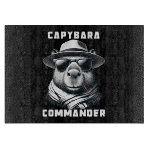 Capybara mit Sonnenbrille Capy Kommandant Schneidebrett