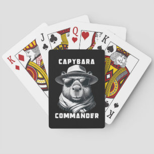 Capybara mit Sonnenbrille Capy Kommandant Spielkarten