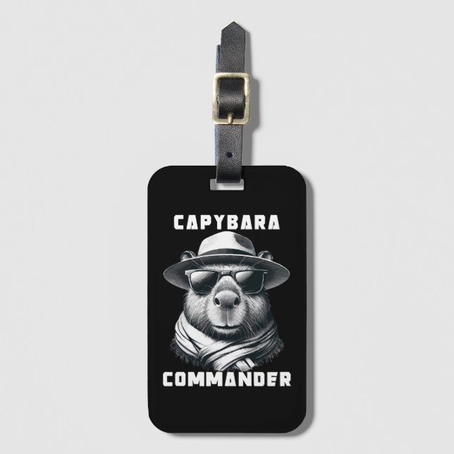 Capybara mit Sonnenbrille Kapitän Gepäckanhänger (Vorderseite Vertikal)