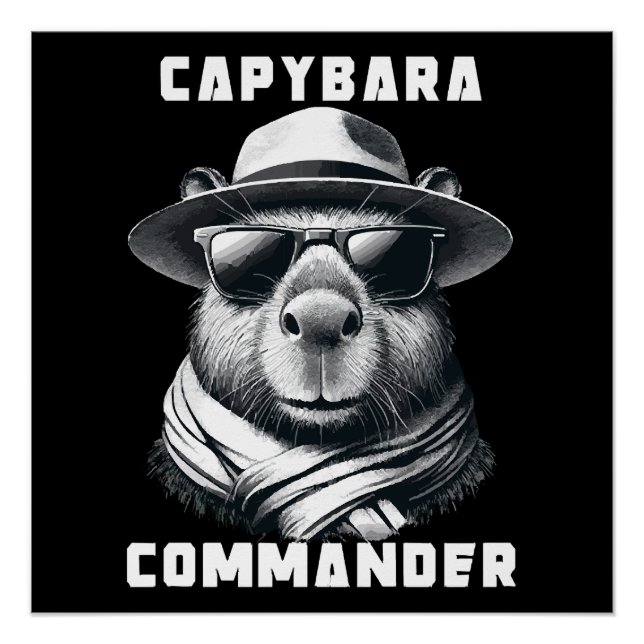 Capybara mit Sonnenbrille Kapitän Poster (Vorderseite)