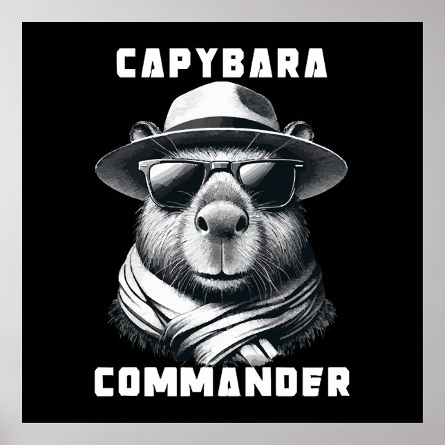 Capybara mit Sonnenbrille Kapitän Poster (Vorne)