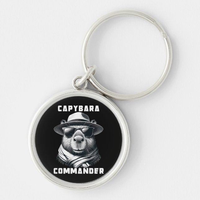 Capybara mit Sonnenbrille Kapitän Schlüsselanhänger (Vorne)